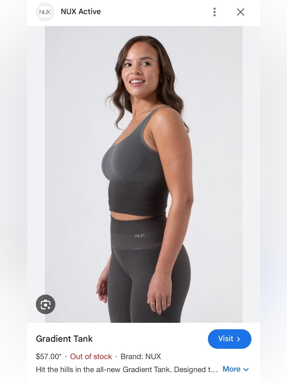NUX Gray to Black Ombre Scoop Tank